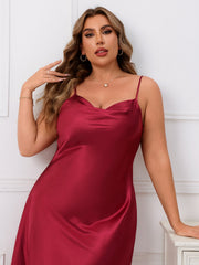 Dreamland Satin Midi Skirt - Red