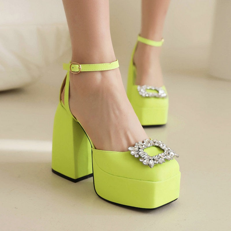 Rhinestone Buckle Sandals