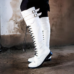 Flat-Heeled Lace-Up Boots