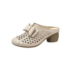 Bow-knot Breathable Perforated Slippers