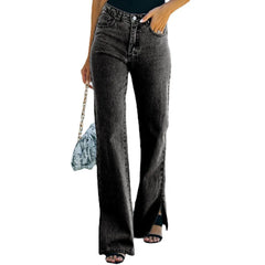 Icon High Rise Slit Straight Denim