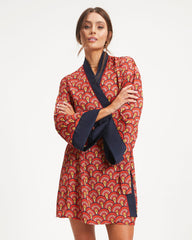 Grace Satin Printed Kimono Robe