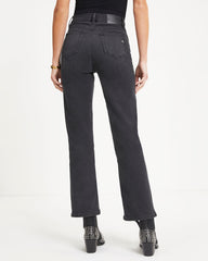 Lively High Rise Stretch Distressed Wide Leg Jeans - Charcoal