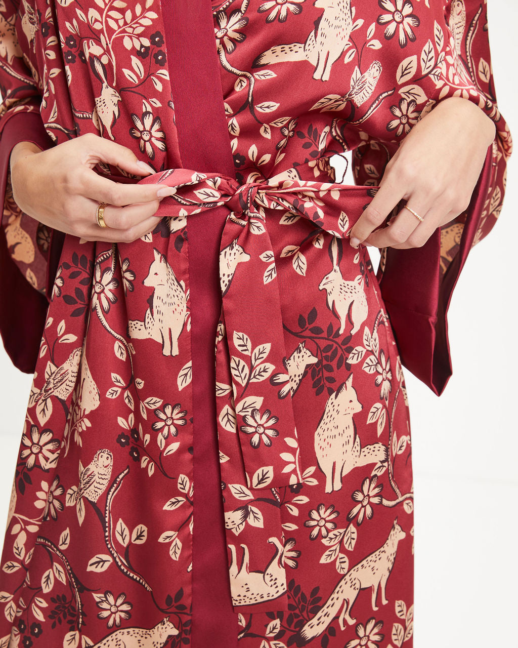 Galilea Satin Printed Kimono Robe