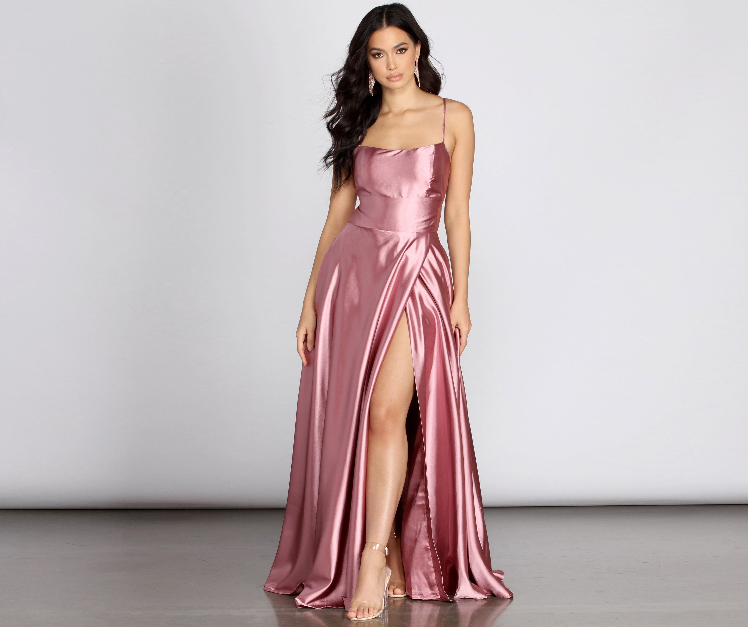 Anne Formal Lattice Satin Dress