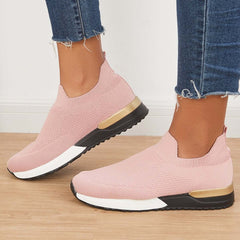 Breathable Mesh Knit Slip on Loafers Flat Walking Shoes