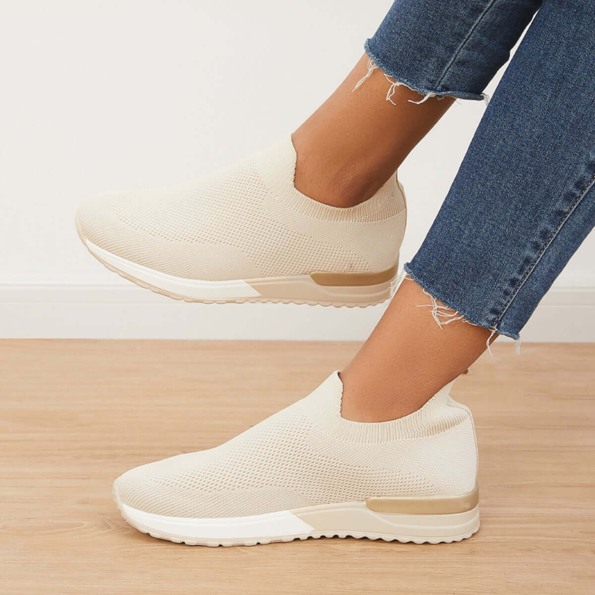 Breathable Mesh Knit Slip on Loafers Flat Walking Shoes