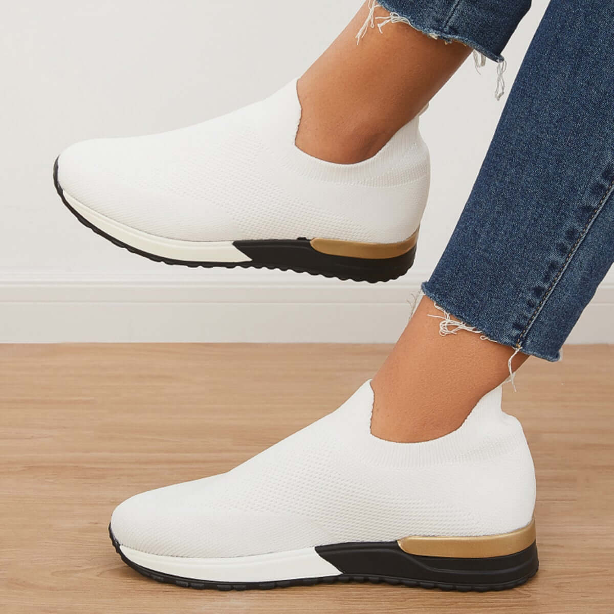 Breathable Mesh Knit Slip on Loafers Flat Walking Shoes