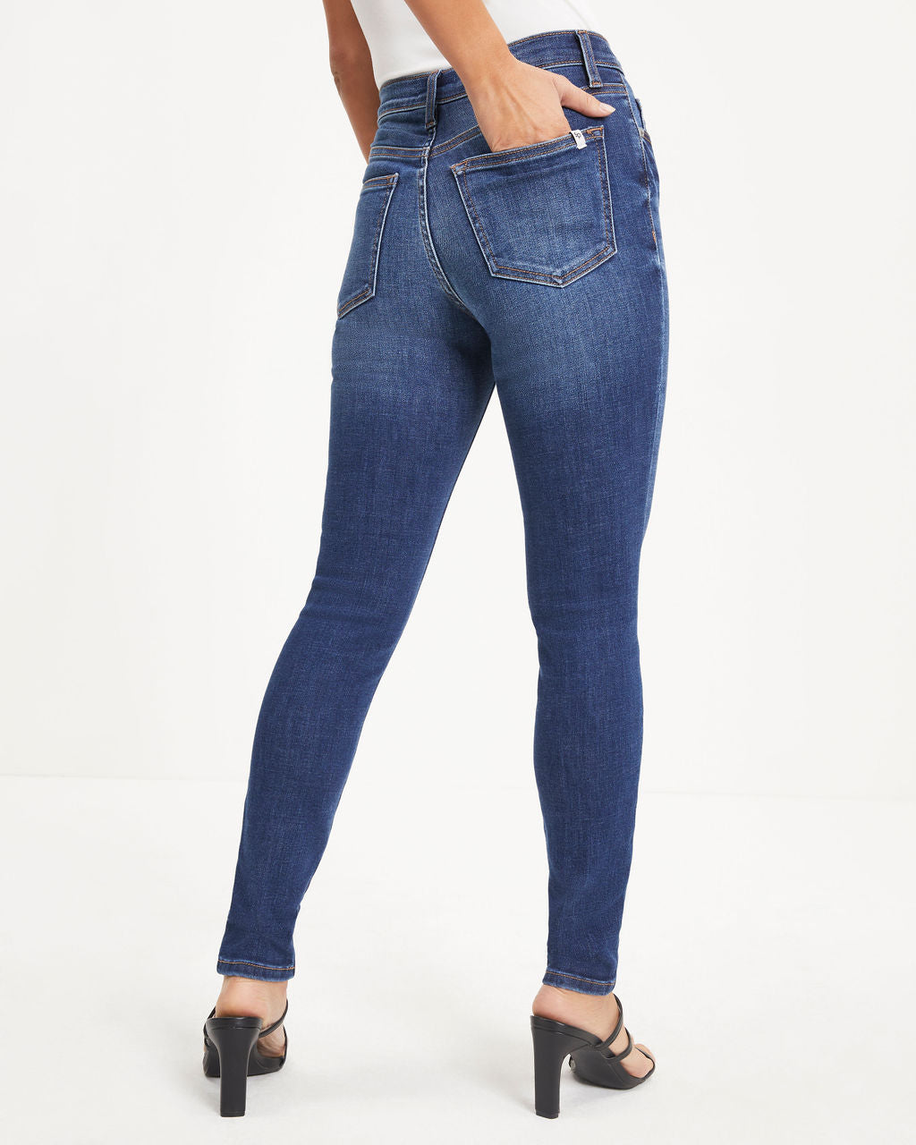 Kiana Mid Rise Stretch Slim Straight Jeans