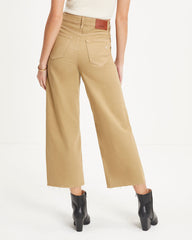 Layton High Rise Stretch Wide Leg Crop Jeans - Tan