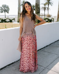 Featherweight Mix Print Floral Maxi Skirt