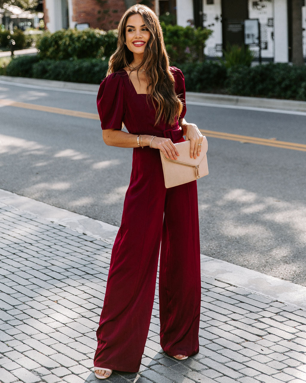 Avril Satin Belted Jumpsuit