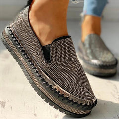 Casual Rhinestone Slip-on Loafers/ Sneakers