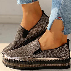 Casual Rhinestone Slip-on Loafers/ Sneakers