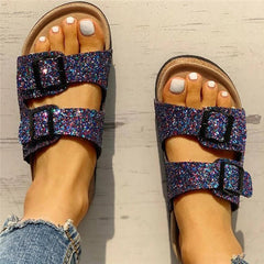 Flip Flop Flat With Buckle Slip-On Summer Casual Slippers