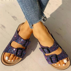 Flip Flop Flat With Buckle Slip-On Summer Casual Slippers