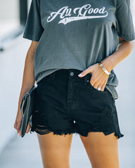 Hayes High Rise Distressed Denim Shorts