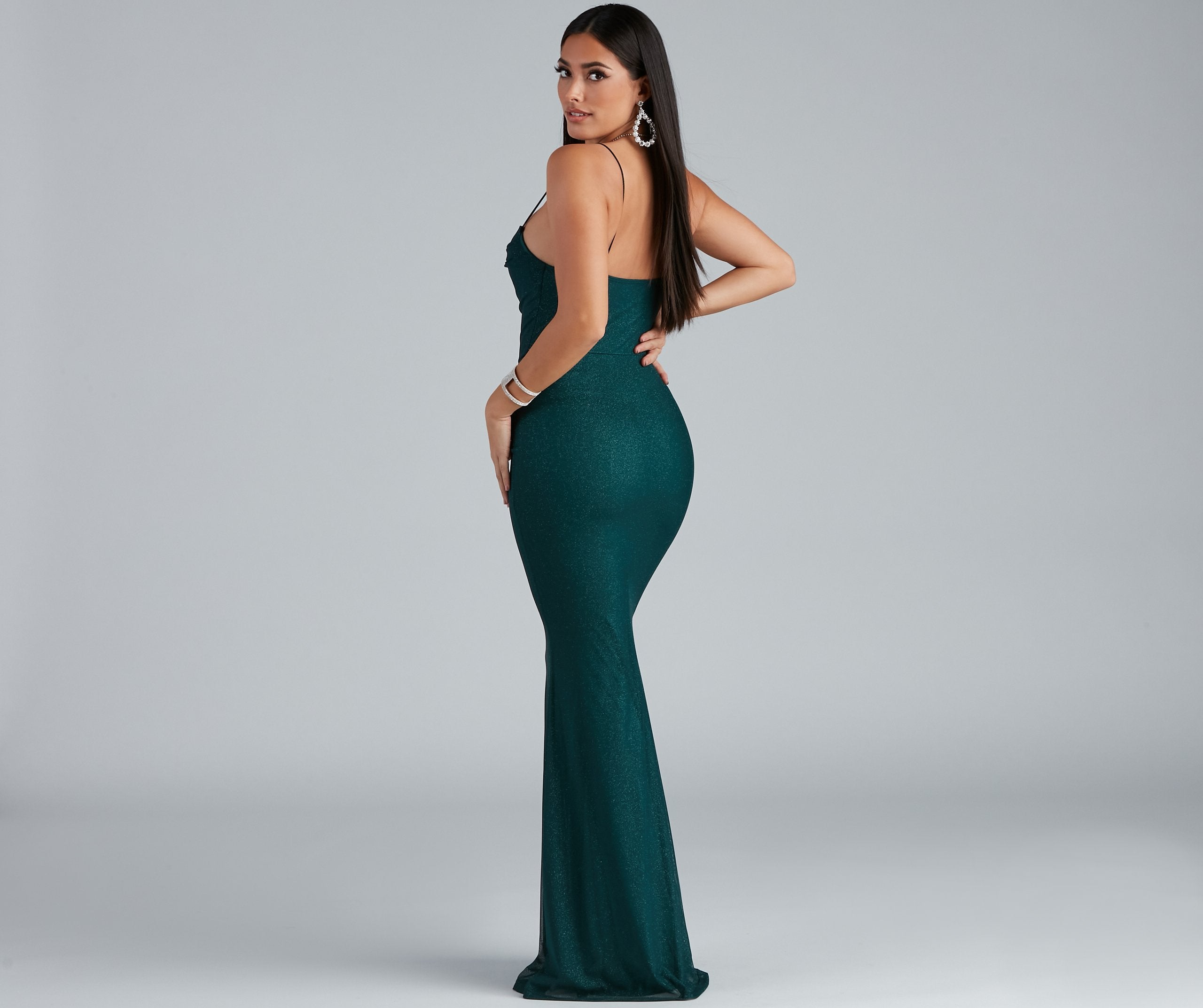 Addison Glitter Mesh Formal Dress Oshnow Addison Glitter Mesh Formal Dress Oshnow