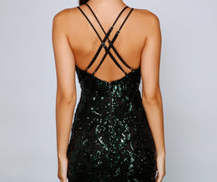 Adora Formal Sequin Midi Dress Oshnow