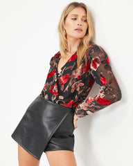 Against All Odds – Bodysuit aus geblümtem Burnout-Samt 