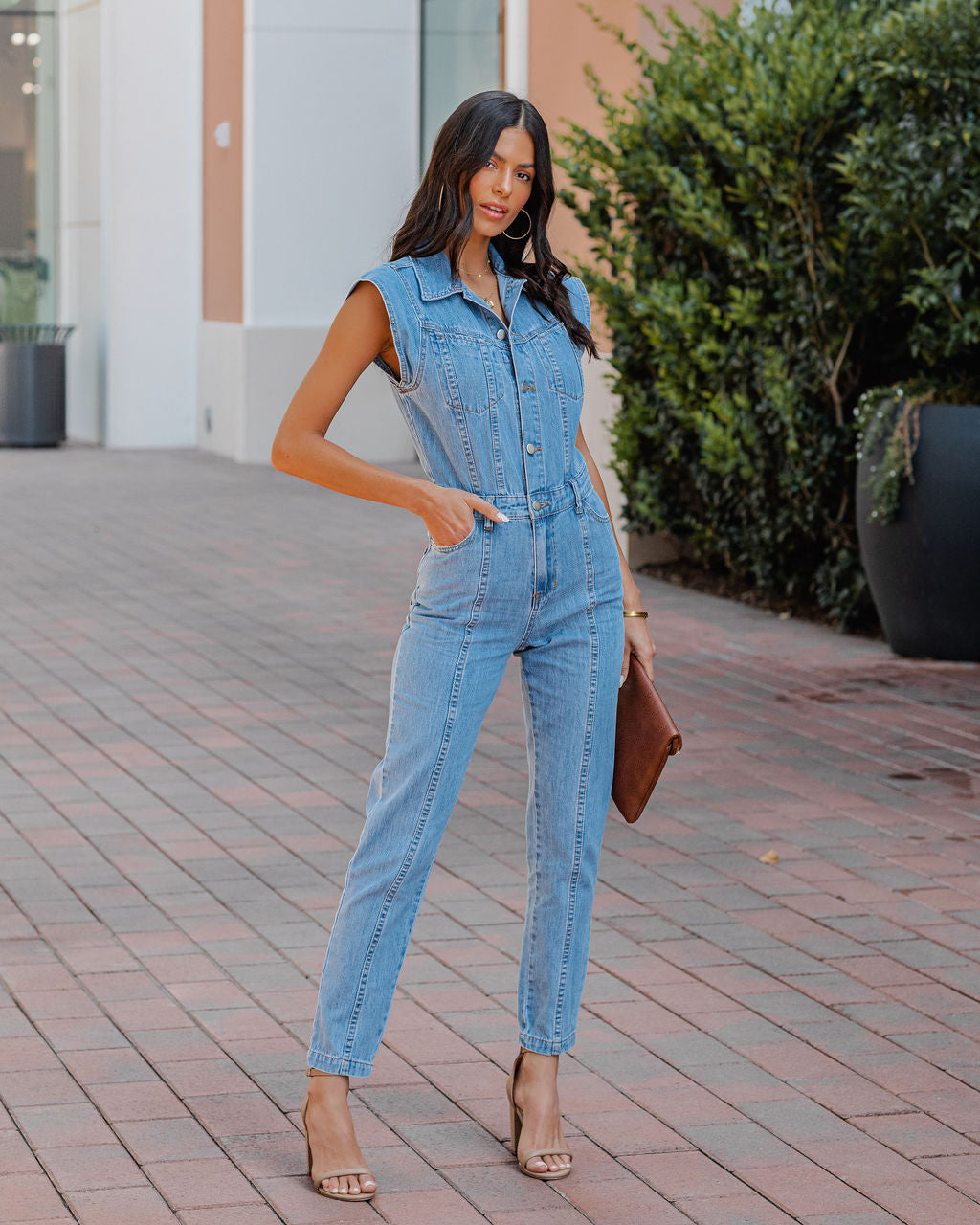 Alexaly Jeans-Jumpsuit mit Taschen