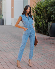 Alexaly Pocketed Denim Jumpsuit