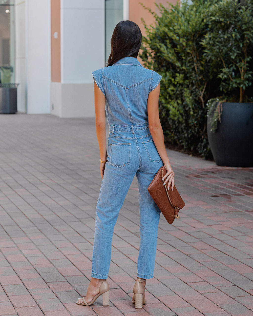 Alexaly Pocketed Denim Jumpsuit