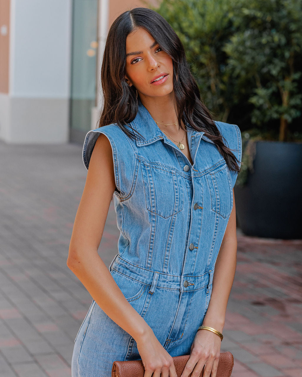 Alexaly Pocketed Denim Jumpsuit