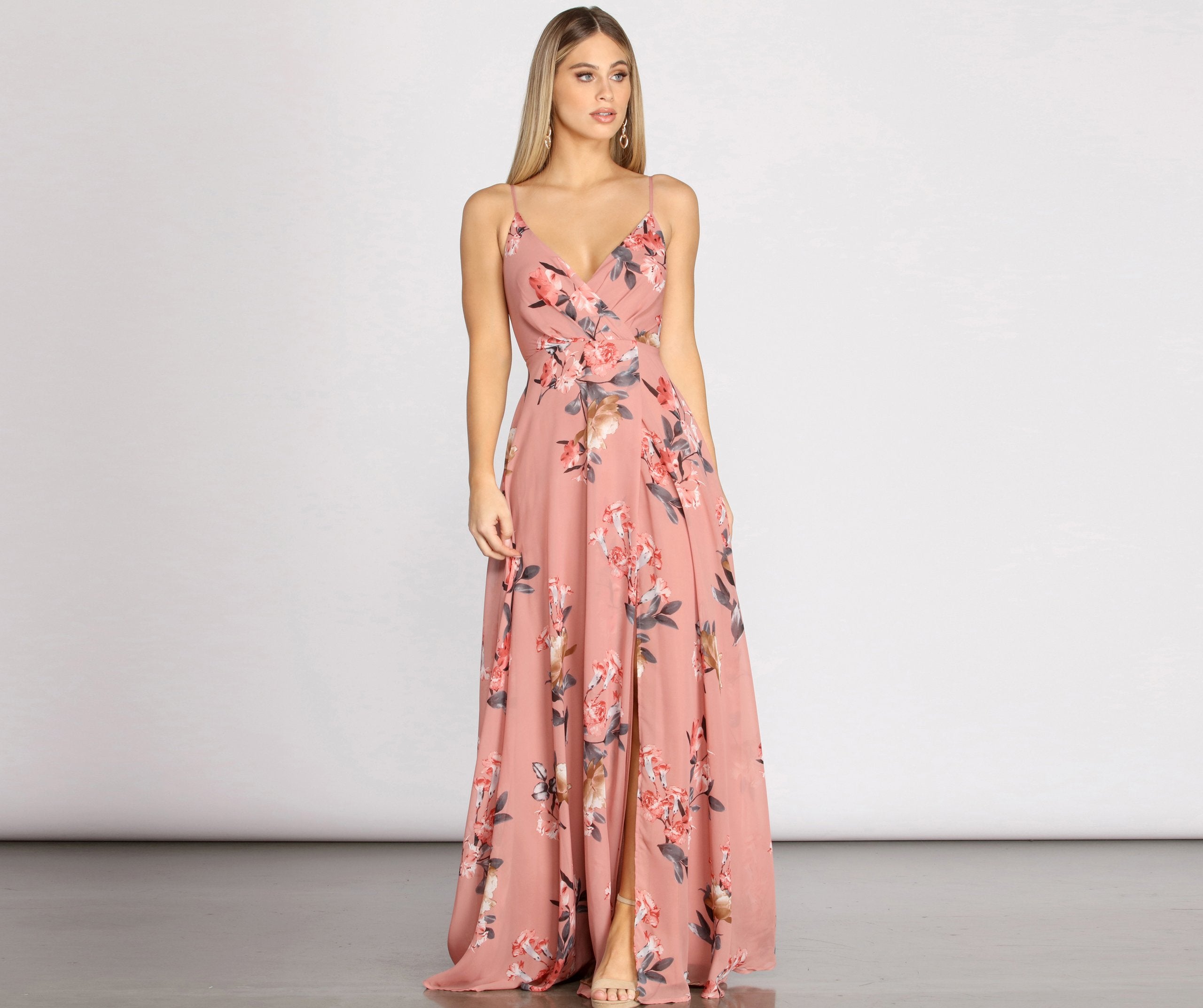 Alina Chiffon Floral Dress Oshnow