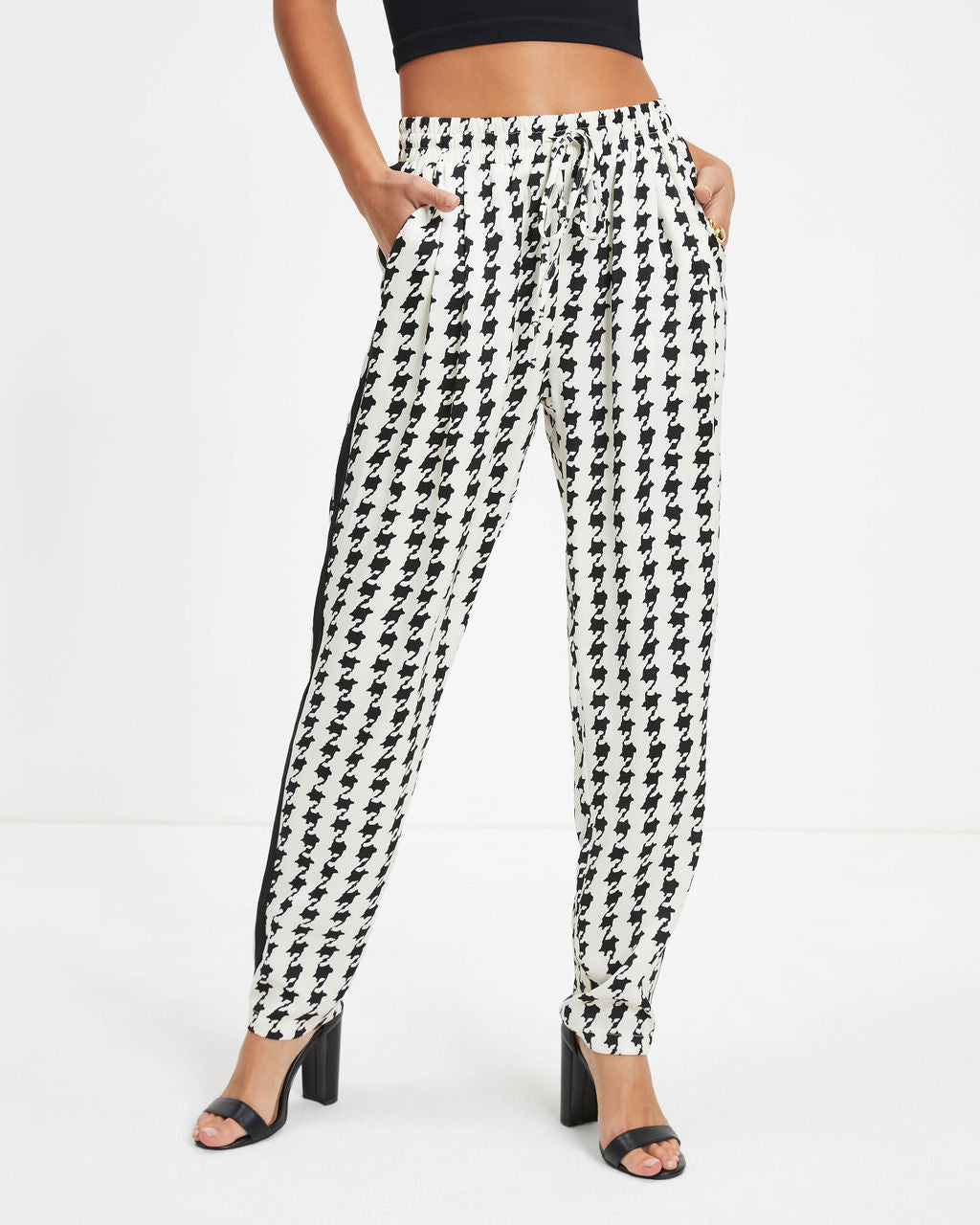 All The Buzz Pocketed Houndstooth Pants