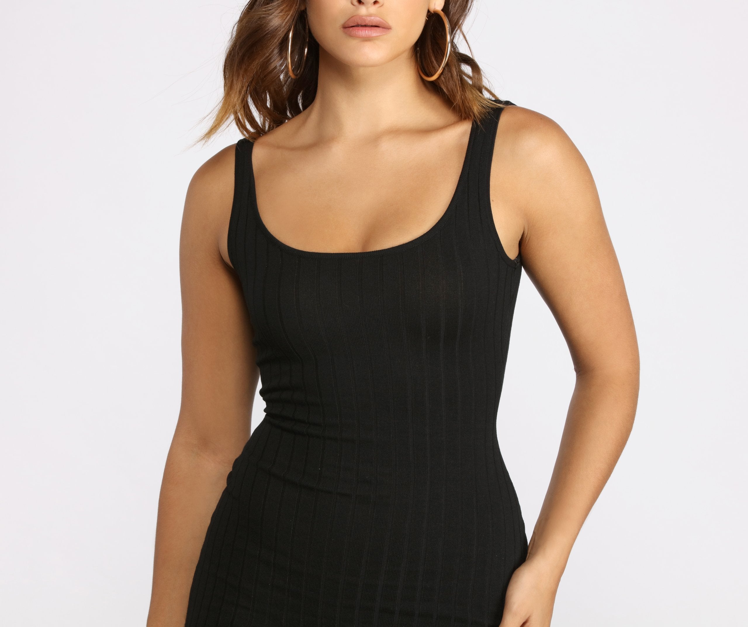 Allure Them All Scoop Neck Tank Midi Dress Oshnow