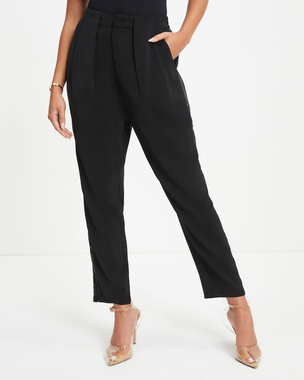 Always A Party – Hose mit Pailletten und kontrastierenden Taschen - Schwarz 