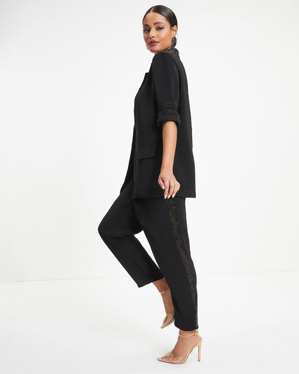 Always A Party – Hose mit Pailletten und kontrastierenden Taschen - Schwarz 