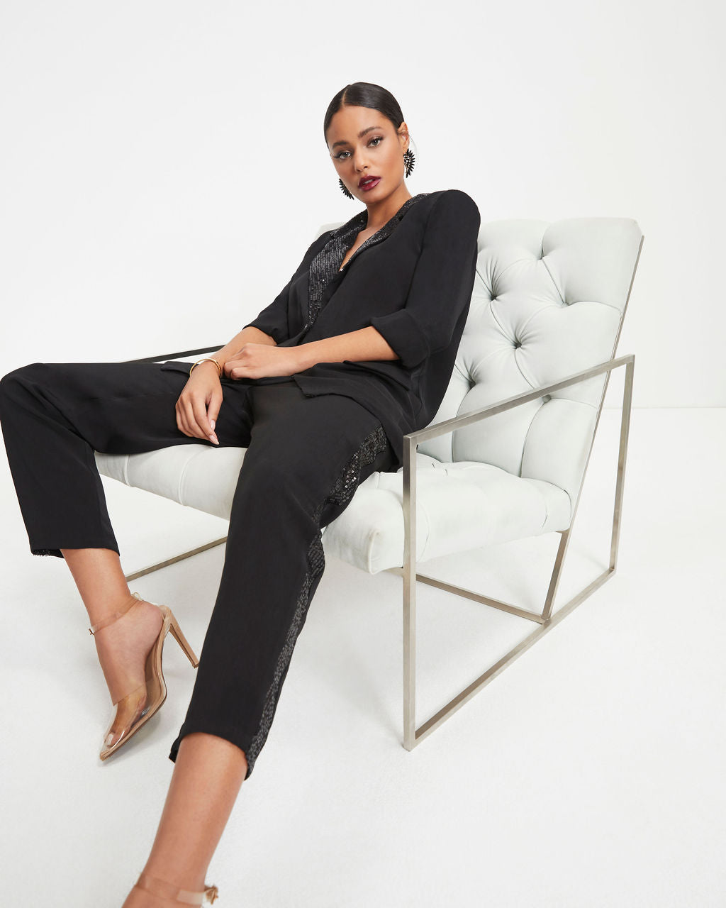 Always A Party – Hose mit Pailletten und kontrastierenden Taschen - Schwarz 