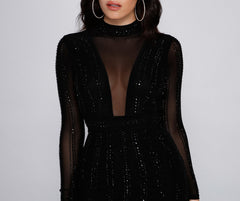 Amelia Rhinestone Mesh Bodycon Dress Oshnow