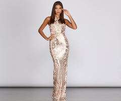 Amelie Sequin Mesh Formal Dress Oshnow