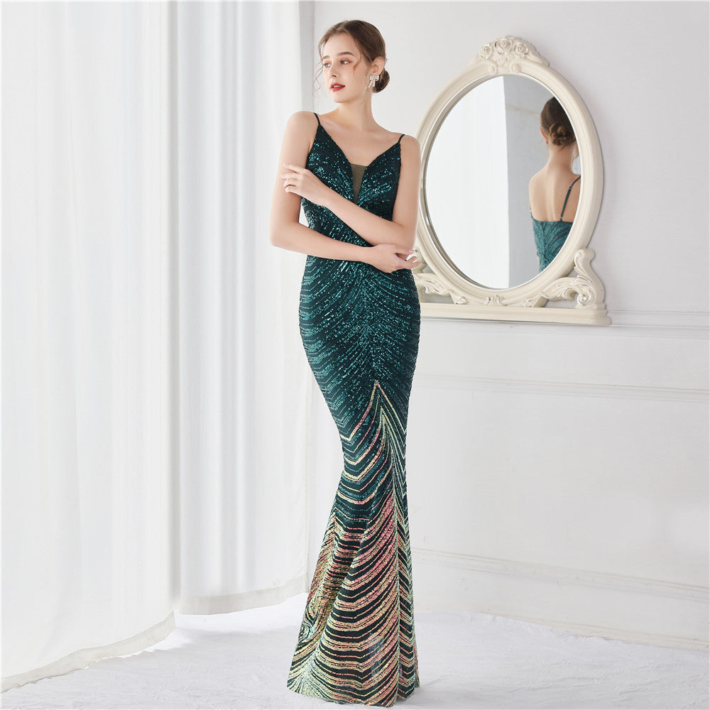 Amili Special Sequin Formal Mermaid Dress Oshnow