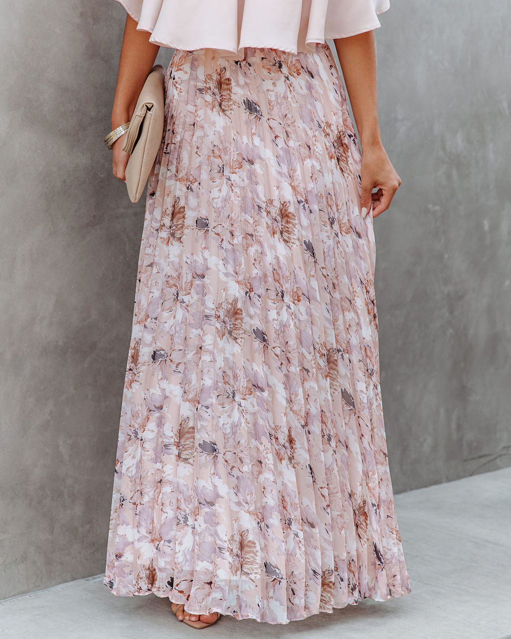 Andreja Floral Pleated Maxi Skirt