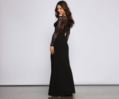 April Formal Lace Mermaid Dress Oshnow