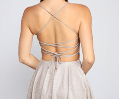 Ariana Glitter Knit Party Dress Oshnow