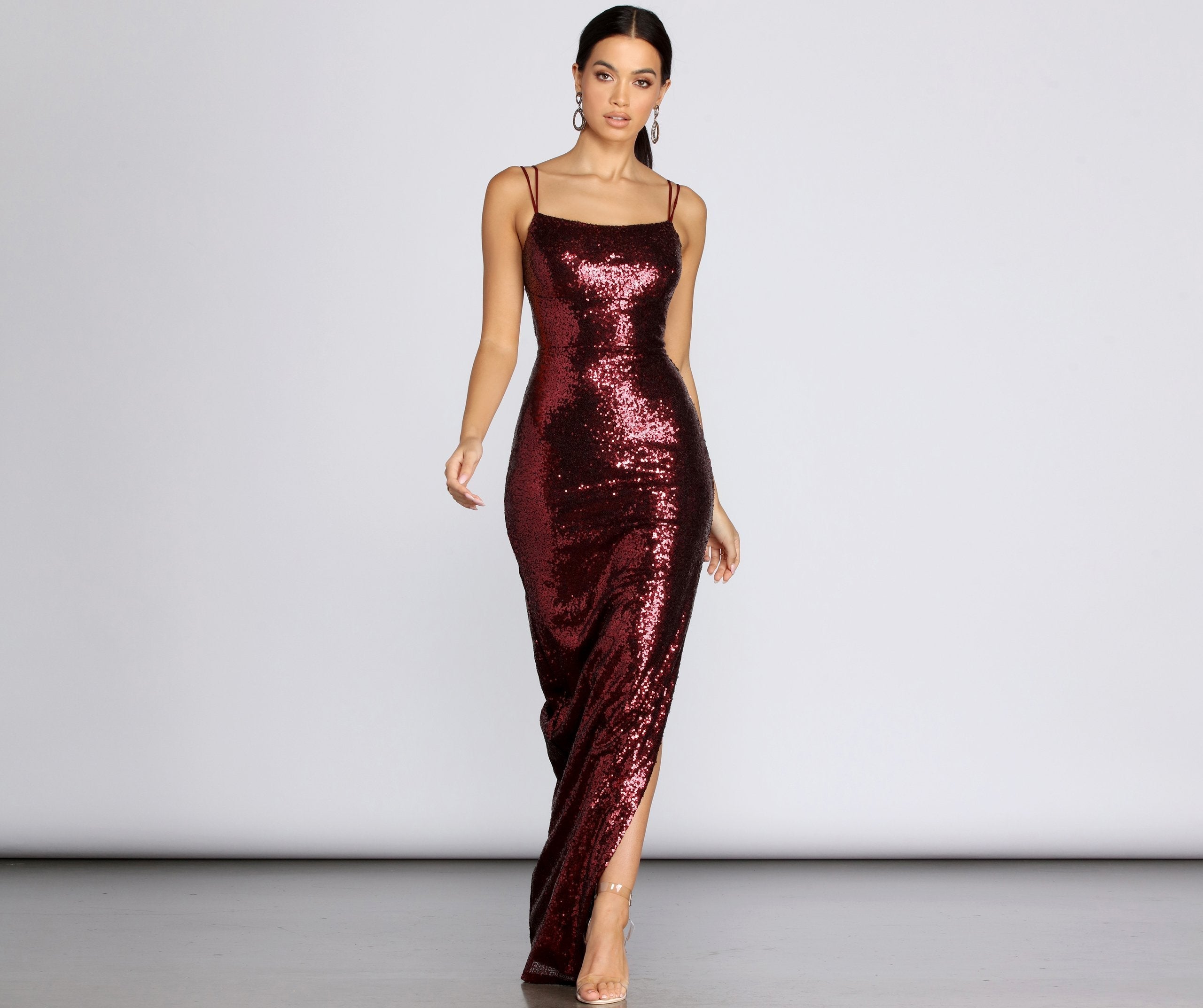 Ash High Slit Sequin Dress Oshnow