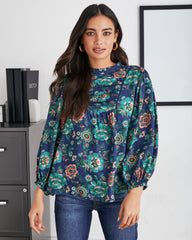 Auden Floral Pintuck Blouse Oshnow