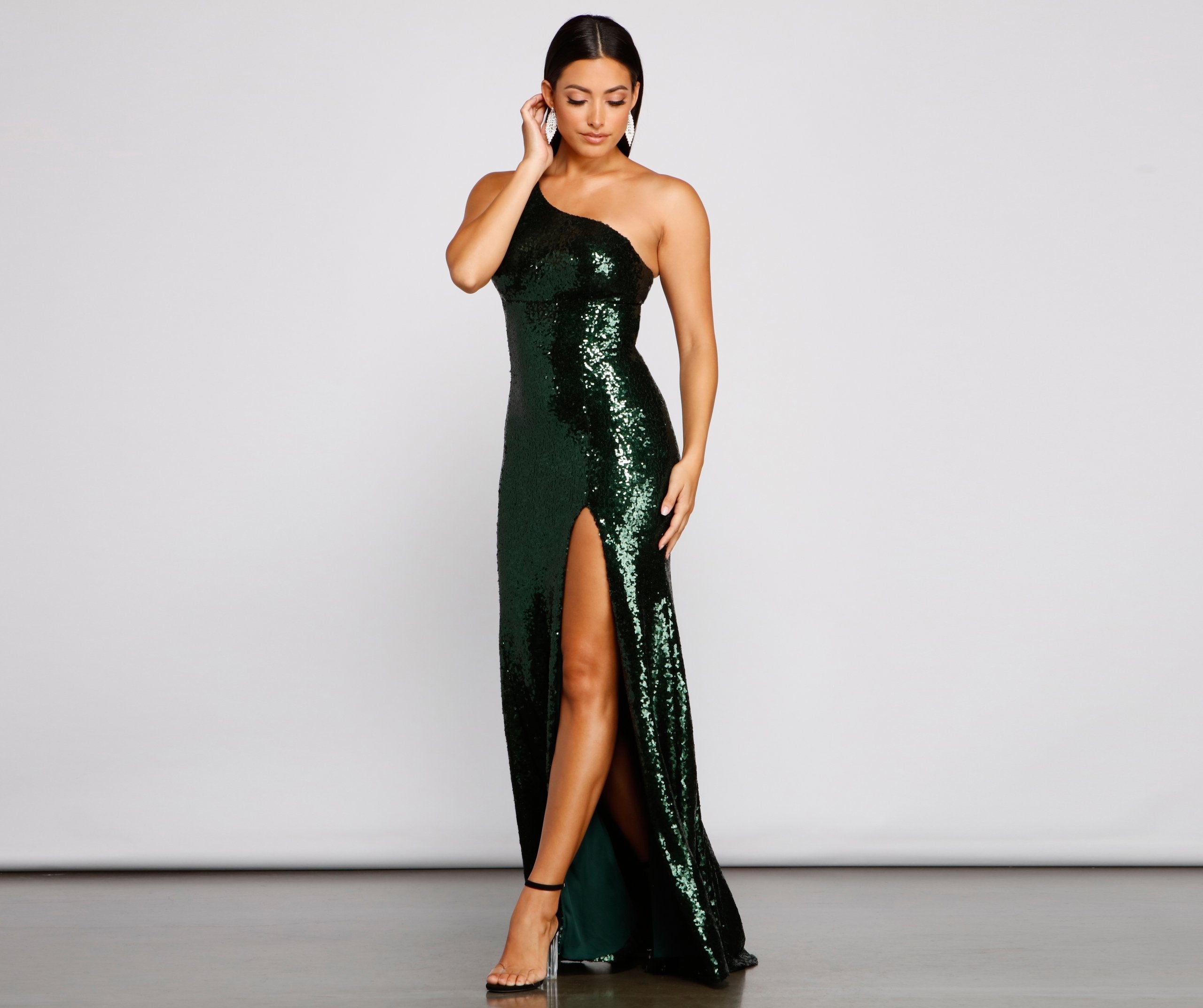 Autumn Sequin Mesh Mermaid Dress Oshnow