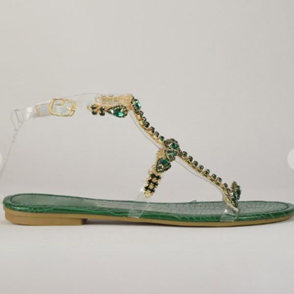 Jewelry Inlaid Transparent Sandals