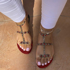 Jewelry Inlaid Transparent Sandals