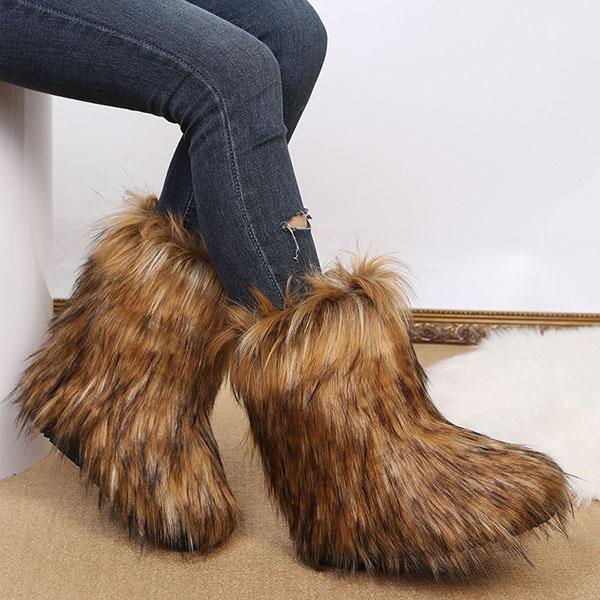 Comfy Faux Fur Winter Warm Snow Boots