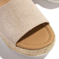 Espadrille-Plateausandalen aus Sackleinen