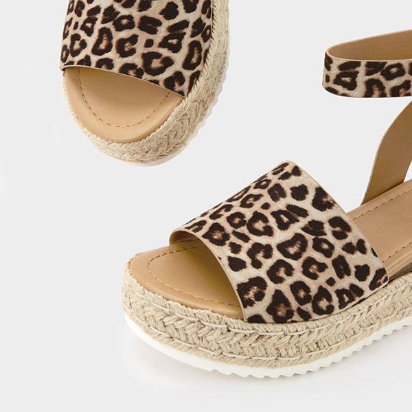 Espadrille-Plateausandalen aus Sackleinen