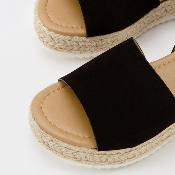 Espadrille-Plateausandalen aus Sackleinen