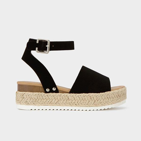 Espadrille-Plateausandalen aus Sackleinen